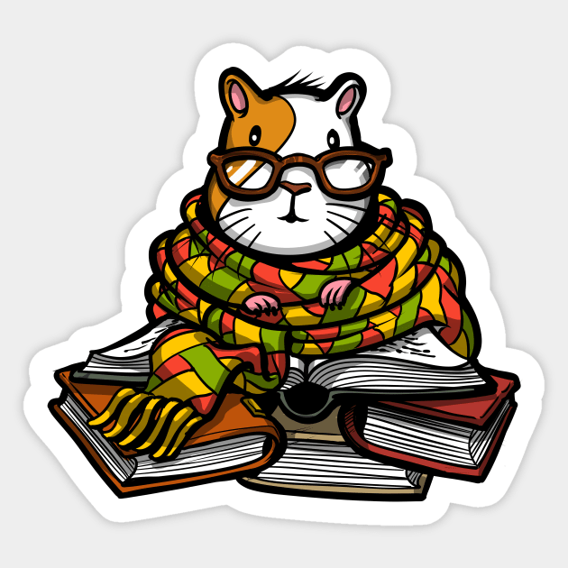 Guinea Pig Book Lover Sticker by underheaven